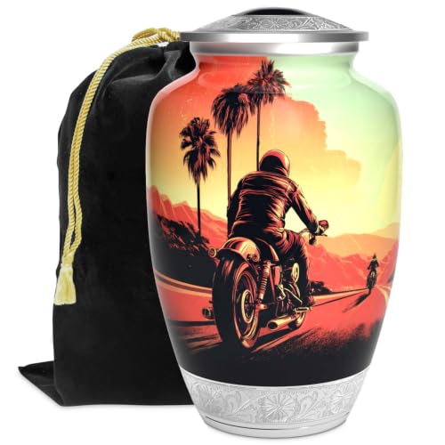 Motorcycle Urn for Human Ashes | Biker Memorial Cremation Urn | Large Handcrafted Decorative Urn for Men and Women - color: Motorbike, size: Large