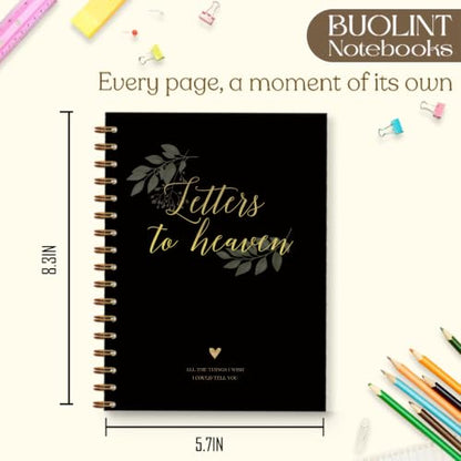 Memorial Gifts Journal for Women Men 5.5x8.5in(Black) - color: Black