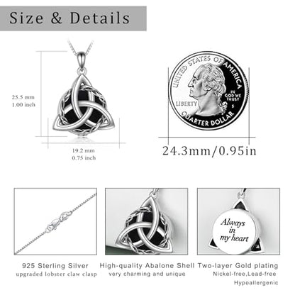 WINNICACA Celtic Knot Necklace 925 Sterling Silver Celtic Pendant Irish Urn Necklace Jewelry Birthday Anniversary Valentine's Day Gifts for Her Women Wife Girlfriend Daughter - style: 2-Celtic Knot Urn Necklace(Black Onyx)