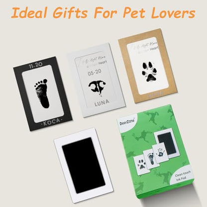 DeerZone Inkless Paw Print Kit,Dog Paw Print Kit,Dog Nose Print Kit - color: Black, size: Small-Medium 4 Pack