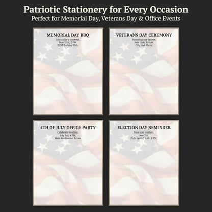 PaperDirect Salute American Flag Border Paper, Vintage Faded Flag Design with Patriotic Flair, 8.5 x 11, Acid-Free, Stationery for Letters, Flyers, Cards, 25 Sheets