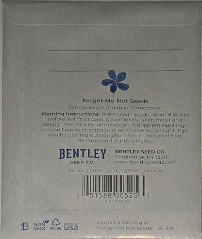 Forget Me Not Seeds for Planting (300mg) – Made in USA, Thank You for the Memories Memorial Gift Card Packet, Cynoglossum Amabile 'Firmament', Non-GMO | Made in USA, Thank You for the Memories Memorial Gift Card Packet, Cynoglossum Amabile 'Firmament', No