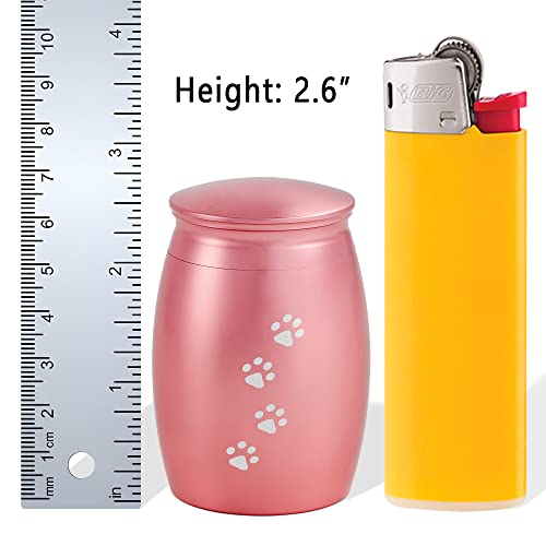 2.67 Inches Pink Small Keepsake Pet Urns for Dog Cats Ashes/Hair - color: Rose Gold