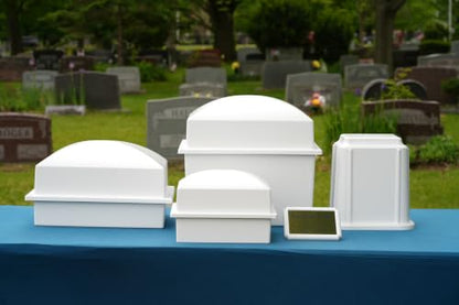 Temporary Grave Marker with Stake and Personalized Nameplate, White - color: White
