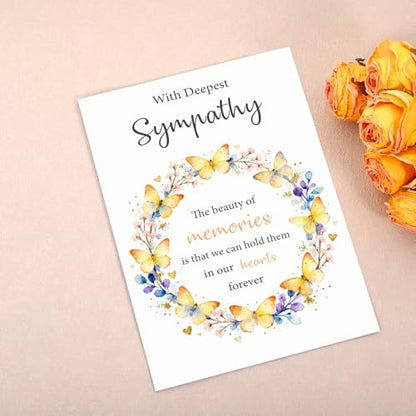 Sympathy Cards with Envelopes, Condolence Card, Heartfelt Condolence Greeting Card for Loss, Thinking of You Sympathy Cards Gifts for Loss of Loved One, Elegant Sorry for Your LossCard 8 x 5.3 Inch