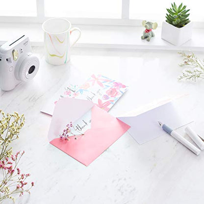 Amazon Basics Thank You Cards and Envelopes,Floral Assorted Designs,48 Count (Pack of 10) - size: 4 x 6 inches (Pack of 10)
