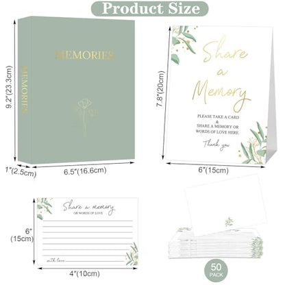 Share a Memory Cards for Celebration of Life, Funeral Memorial Cards Album, Memory Cards Guest Book for Celebration of Life, Anniversary, Graduation, Retirement, Bridal Shower Game