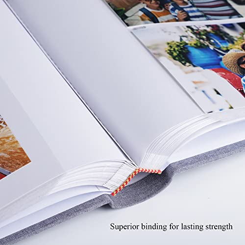 1DOT2 Photo Album with Writing Space, 100 Pages, Linen Cover, Grey - color: Grey