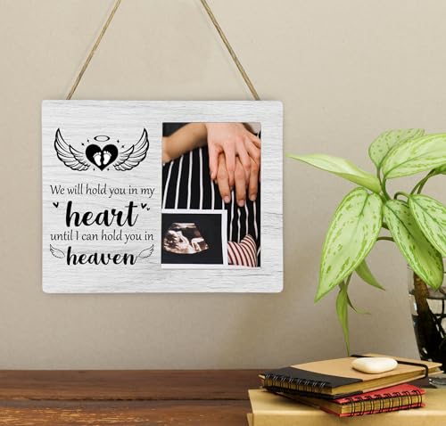 Baby Memorial Picture Frame, We Will Hold You in My Heart Remembrance Wooden Photo Frame Gifts for Loss of Baby, 4x6 inch Photo - style: Baby Memorial