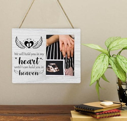 Baby Memorial Picture Frame, We Will Hold You in My Heart Remembrance Wooden Photo Frame Gifts for Loss of Baby, 4x6 inch Photo - style: Baby Memorial
