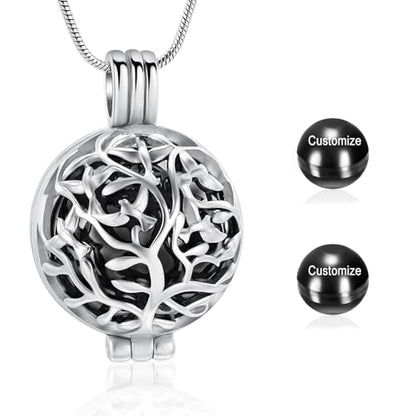 Cremation Jewelry Urn Necklace for Ashes with Hollow Mini Ball Keepsake Urn Pendant Memorial Jewelry for Ashes - color: Customize-1