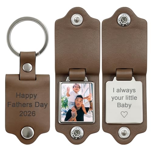 Double Sided Custom Keychain With Picture Alloy Color Printing Personalized Photo Keychain Customizable Text Gifts - color: D-fathers Day