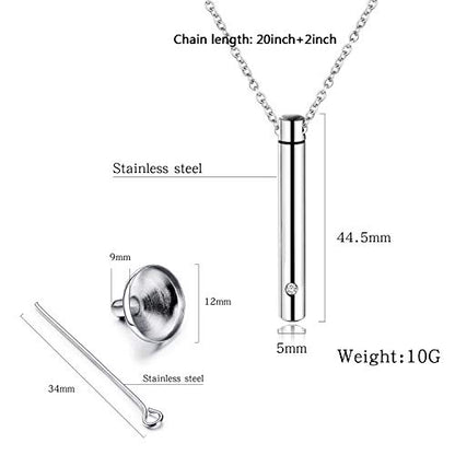 YOUFENG Urn Necklaces for Ashes Urns for Human Ashes Memorial Cremation Urn Locket Stainless Steel Keepsake Ashes Jewelry - style: Silver