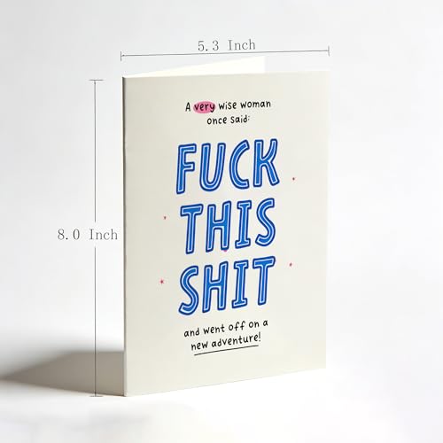 Funny Congrats Card, New Home Card, New Job Card, Good Luck Card, Traveling, College, Moving，A Very Wise Woman Went off on a New Adventure, - color: DTK-302