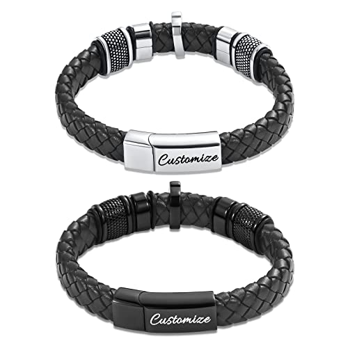 constantlife Cross Cremation Bracelet for Ashes Stainless Steel Urn Memorial Jewelry Braided Leather Wristband Bangle Faith Religious Christian Keepsake for Men Women - color: Customize, size: 18cm