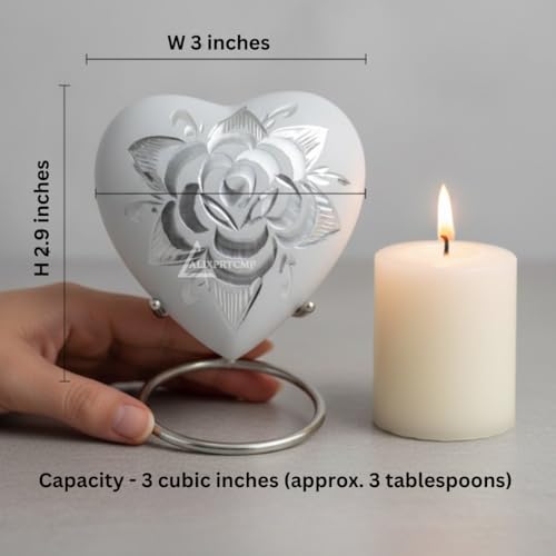 Forever Heart Keepsake Urn with Stand Honor Your Loved One with Mini Urn Heart Shaped, Heart Cremation Urn