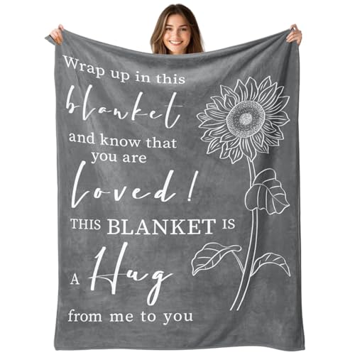 Get Well Gifts for Women or Men After Surgery, Sympathy Hug Blanket, 50x60 | Bereavement Gifts, Feel Better Inspirational Memorial Thinking of You Gifts, Sympathy Gifts for Loss of Loved One - color: Grey, size: 50"x60"