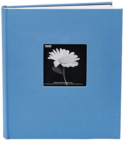 Fabric Frame Cover Photo Album 200 Pockets Hold 5x7 Photos, Sky Blue - color: Sky Blue