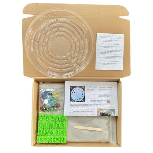 Large DIY Stepping Stone Kit, Handprint Stepping Stone, Mother's Day Gift, Footprint Stepping Stone (12 Inch + Stamp Set) - size: 12 Inch + Stamp Set