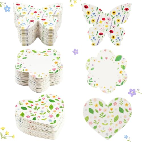 30 Pieces Plantable Seed Paper Greeting Card, Heart/Butterfly/Flower | Handmade Seed Paper Embedded Wildflower Tags for DIY Wedding Favours, Seasonal, Birthday, Party, Thank You Gifts & Crafting - style: 30Pcs-3 Shapes