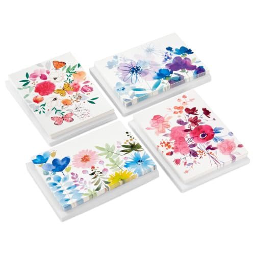 Hallmark Blank Cards with Envelopes, Assorted 48-Pack (Painted Flowers) | Painted Floral Artwork in Four Styles, Coordinating Envelopes, Premium Paper Stock, 3.8 x 5.2 in - style: Blank Cards
