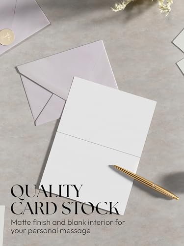 Thank You Cards & Envelopes Set - 100 Blank Cards - Wedding, Baby Shower & More - 4x6