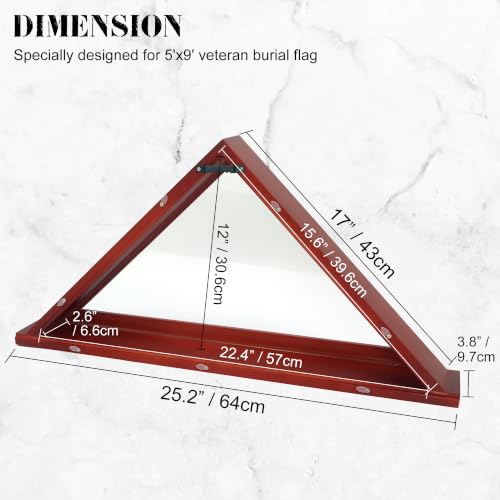 Folded Flag Display Case for 5'x9' Military Burial Flag, Cherry Solid Wood - color: Cherry