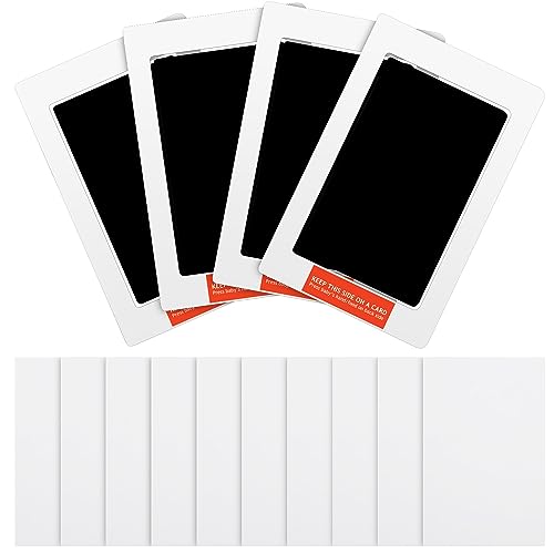 Outus 14 Pcs Paw Print Kit for Dogs No Mess Ink Pad Pet Memorial Newborn Footprint Impression Kit for Pets 4 Inkless Pads with 10 Blank Cards(3 x 5 Inch,Black) - color: Black, size: 3 × 5 Inch