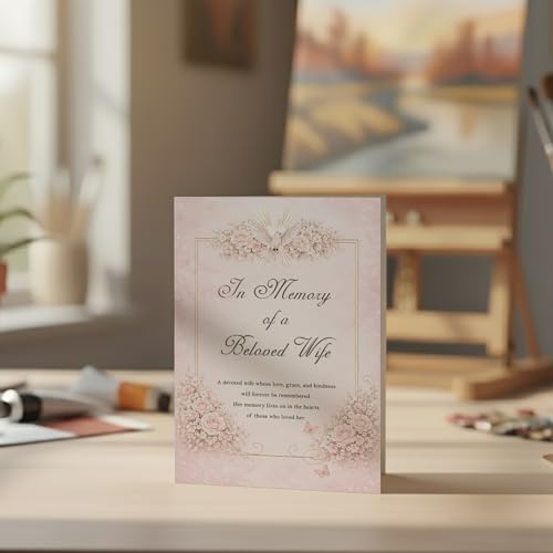 Loss of Wife Sympathy Card With Printed Verse Premium A5 Size UK Made