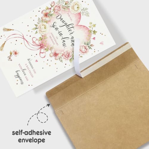 Heartfelt Anniversary Card for Daughter and Son in Law, Sweet Daughter and Son in Law Wedding Anniversary Card from Parents - color: Daughter and Son in Law Anniversary