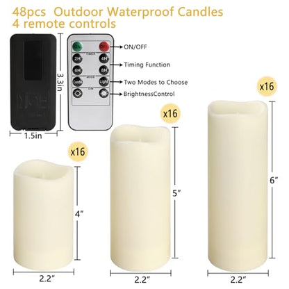 144-Pack LED Flameless Candles with Remote Control - Battery Operated, Timer, Dimmable, 3D Flame Flickering , Perfect for Halloween Christmas Parties,Wedding,Home Decor ,Gift and Special Occasions. - size: 144-Pack