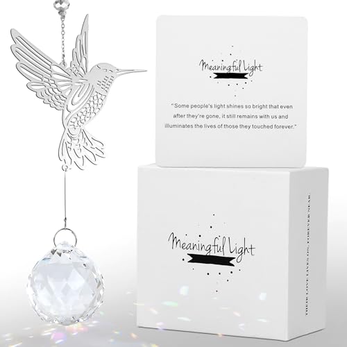 Modern Memorial Gifts - Bereavement Gift Ideas, Unique Sympathy Gifts for Loss of Loved One,40mm Crystal Ball Suncatcher, Rainbow Bereavement Grief Gifts, Funeral Gifts for Loss of Mom Dad Husband Son - color: Hummingbird