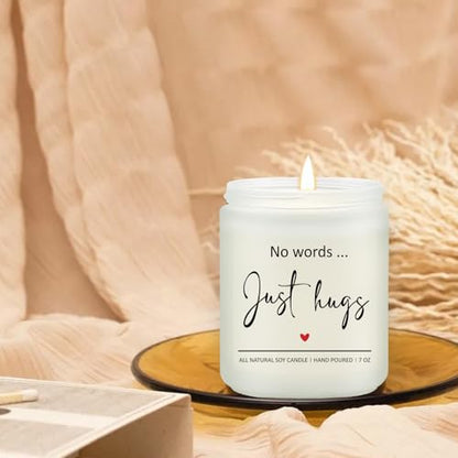 Bereavement Gifts - Sympathy Gift for Loss of Loved - Get Well Soon, Thinking of You, Feel Better Cheer Up, After Surgery Gfits for Women - Lavender Scented Candle - color: No Words