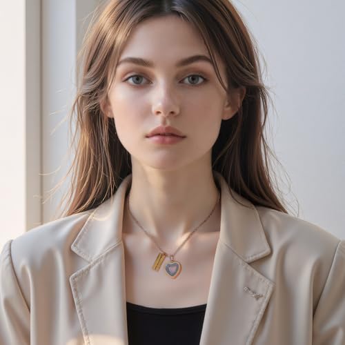Glass Heart Cremation Urn Necklace for Ashes Stainless Steel Memorial Ash Pendant Keepsake Jewelry Cremation Jewelry for Women - color: Rose Gold-Always In My Heart