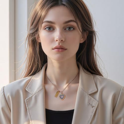 Glass Heart Cremation Urn Necklace for Ashes Stainless Steel Memorial Ash Pendant Keepsake Jewelry Cremation Jewelry for Women - color: Rose Gold-Always In My Heart