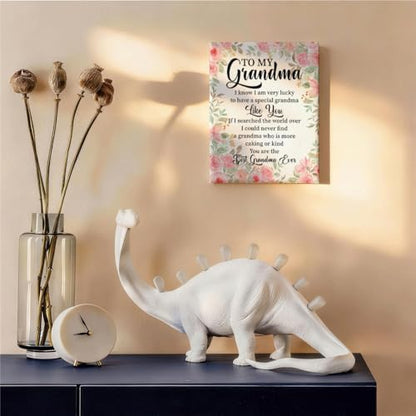 RTVJTERQ Grandma Canvas Wall Art, To My Grandma Pink Floral Quote Print, Heartwarming Gift for Grandmother, Ready to Hang 8x10 Inches - color: Quote 22