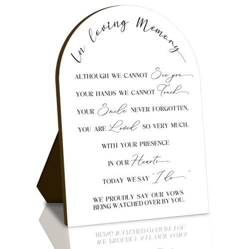 In Loving Memory Wooden Sign, Wedding Memorial Anniversaries Celebrations Decor, Reception And Event Party Table Signs, Bridal Shower Decorations, 7x10 Inches - color: memory