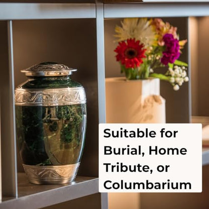 GR8 Keepsakes Green Marble-Finish Cremation Urn for Human Ashes Adult - color: Green