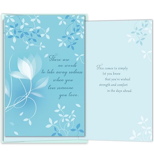 Sympathy Card, Thoughtful Condolence Greeting for Loss of Loved One, With Deepest Sympathy Message for Friend, Family or Coworker, Comfort and Support Card - color: Sympathy
