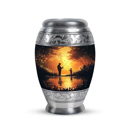 Fishing Keepsake Ashes Urns - Small Cremation Urn for Ashes Adult Men 3" | Human Ashes Memorial Keepsake - Funeral Ash Holder - Burial Urns for Humans - Funeral Gifts for Adults - color: Fisherman-2, size: 3 Inch Keepsake
