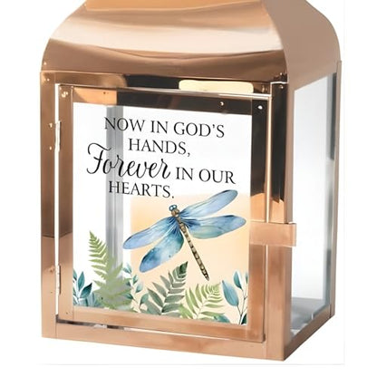 The Bridge Collection in Our Hearts Dragonfly Lantern - Electric Lantern with Flameless LED Candle - Sympathetic Bereavement Gift for Lost Loved One
