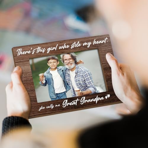 Great Grandpa Gifts Wooden Photo Display Gift for Fathers Day Picture Frames for Desk Great Grandpa Gift of Fathers Day Modern Picture Frames Unique Papa Pictures Gifts Pictures Frame 4x6 - Jk0253 - color: XK12
