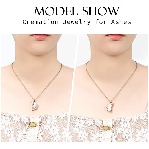 constantlife 2 Pack Butterfly Urn Necklaces for Ashes for Women Girls Stainless Steel Pendants Cremation Keepsake Jewelry Mother Daughter Sister Friendship Memorial Gifts - color: Customize-B