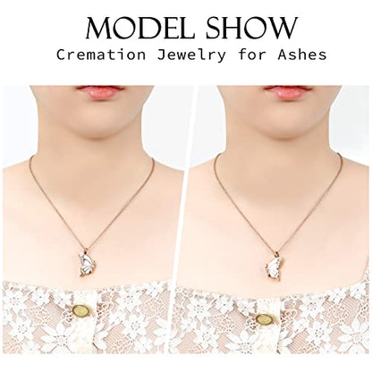 constantlife 2 Pack Butterfly Urn Necklaces for Ashes for Women Girls Stainless Steel Pendants Cremation Keepsake Jewelry Mother Daughter Sister Friendship Memorial Gifts - color: Customize-B