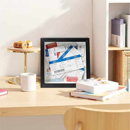 5x5 Shadow Box Frame, Suitable for Storing Various Bills and Souvenirs (Black, 5X5 2 Pack) - size: 5X5 2 Pack