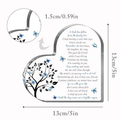 Condolence Gifts, Sympathy Gifts, Remembrance Gift, Memorial Heart Shaped Acrylic Decor Sign, Grieving Gift with Sympathy, Memorial Bereavement Sympathy Gifts for Loss of Loved One - style: 012