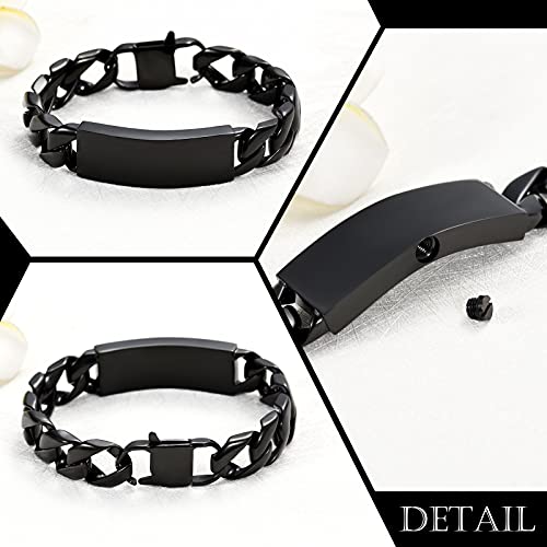 constantlife Cremation Bracelet for Ashes Men Memorial Jewelry Stainless Steel Hand Chain Personalized Customization Keepsake - 7.1 in/ 7.9 in/8.7 in/9.5 in - color: B-Customize