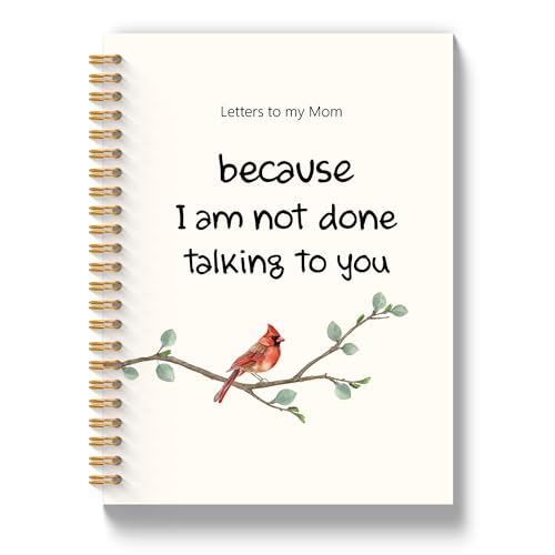 Memorial Gifts for Loss of Mom Notebook Journal 5.5x8.3, Cardinal Memorial Gift Hardcover Notebook for Note Taking, Loss of Mother Sympathy Gifts Journals for Writing - color: Letters Mom3