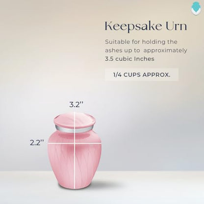 Embrace Keepsake Personalized Picture Cremation Urns for Human Ashes I Pearl Light Pink Photo Funeral Urn for Men and Women with Double Side Engraving I 3.5 lbs - color: Pearl Pink