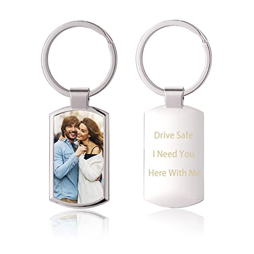 Custom Keychain with Picture, Llaveros Personalizados | Custom Text on Back, Keepsake Gift for Couples, Family, Friends, Anniversaries and Pet Memorials - color: Ma88